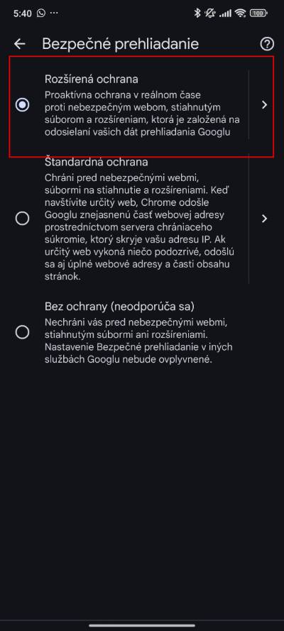 ako zapnut rozsirenu ochranu prehliadaca chrome pre donline hrozbami_3