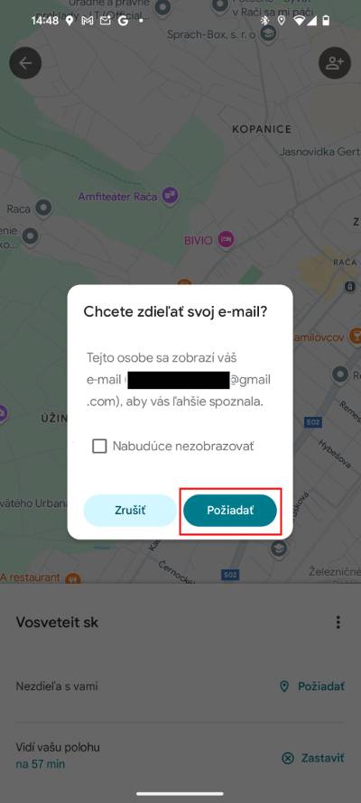 ako poziadat niekoho aby s tebou zdielal jeho polohu v realnom case cez google mapy navod_3