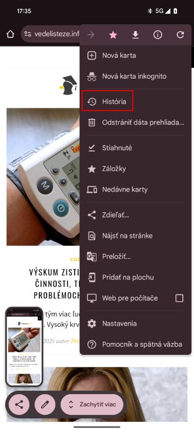 ako vymazat historiu prehliadania internetu android_1