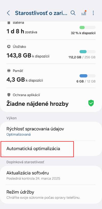 automaticky restart telefonu ako nastavit optimalizacia RAM_2