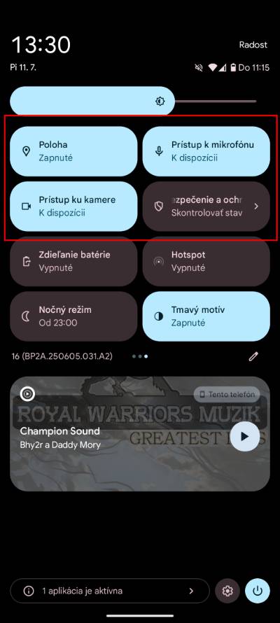 rychly prepinac poloha mikrofon kamera