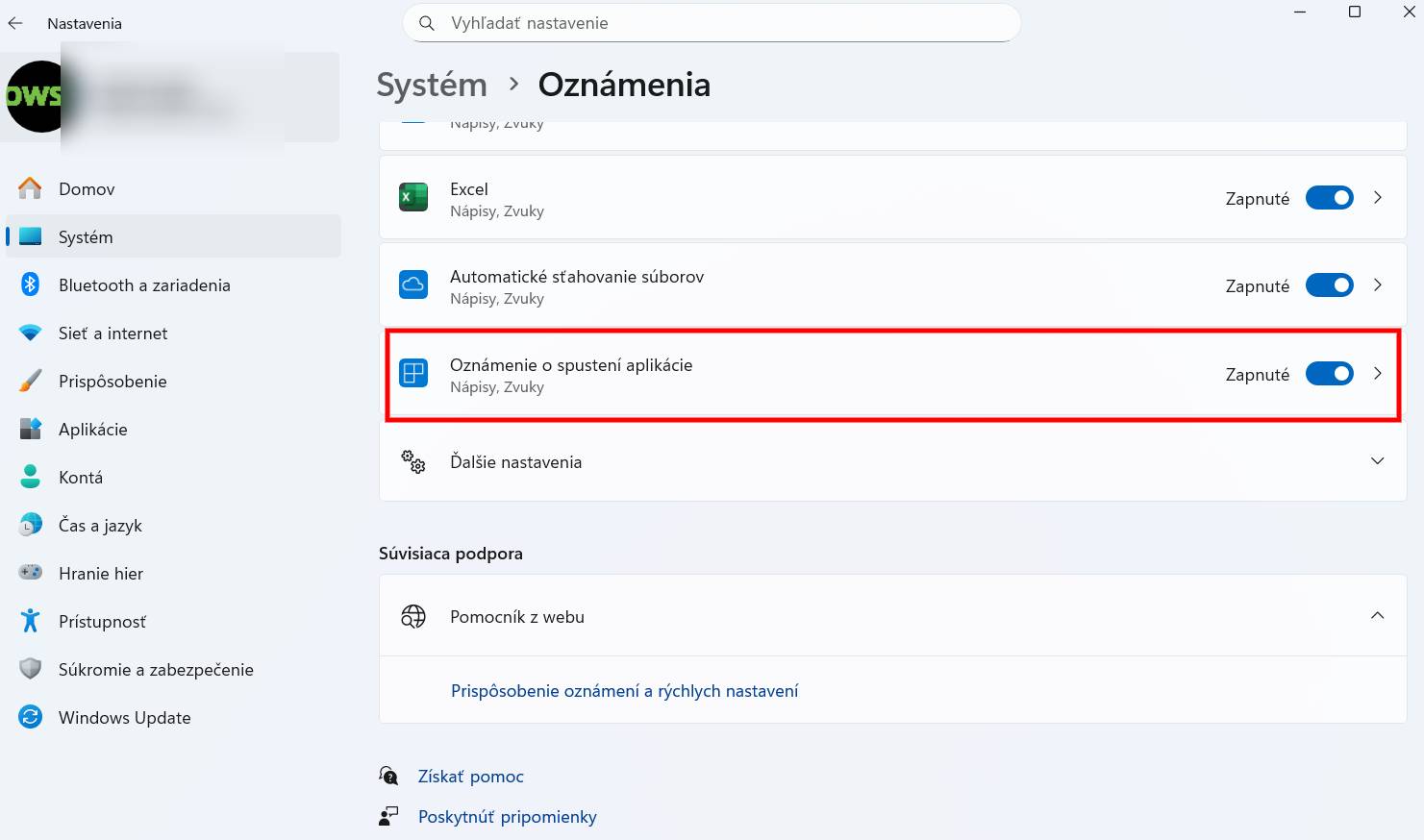 oznamenia o automaticky spustenych aplikaciach Windows