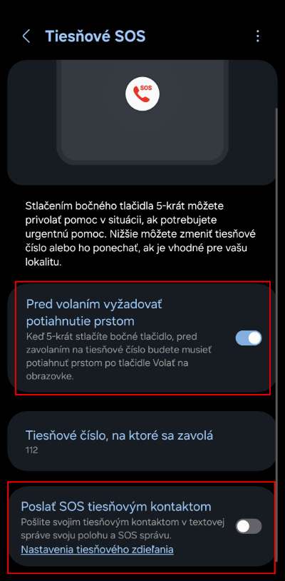 SOS tlacidlo Android telefon_3