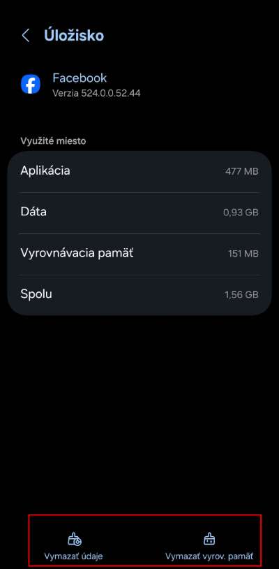 vymazanie dat a cache pamate android aplikacia navod_3