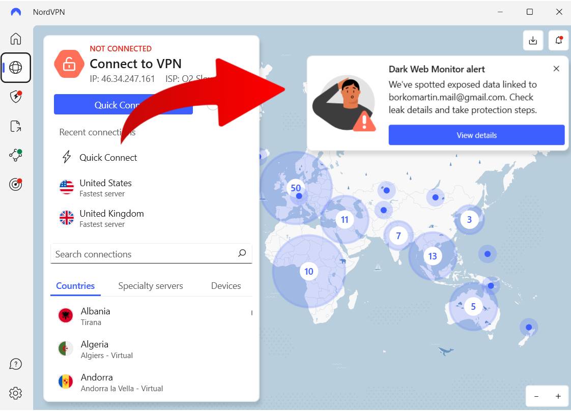 NordVPN upozornenie na unik udajov