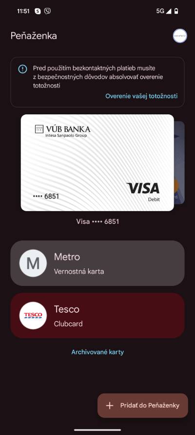 platba kartou cez google pay