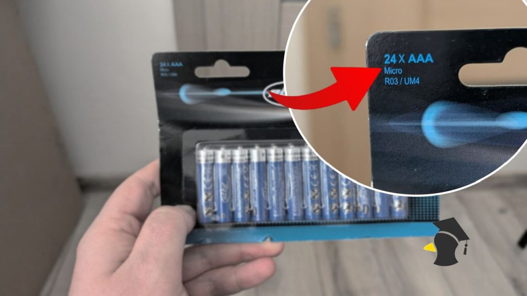 Bateria AAA oznacenie